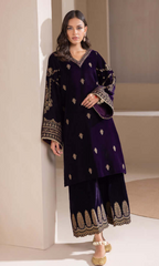 Baroque 3PC - Heavy Embroidered Velvet Suit ( Full Embroidered Organza Dupatta )