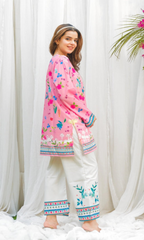 Sui Dhagha - 2PC Printed Shamoz Silk Suit - SD011