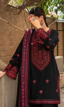 Baroque 3PC Heavy Embroidered Dhanak Suit ( Heavy Embroidered Dhanak Shawl )BRQ#1069