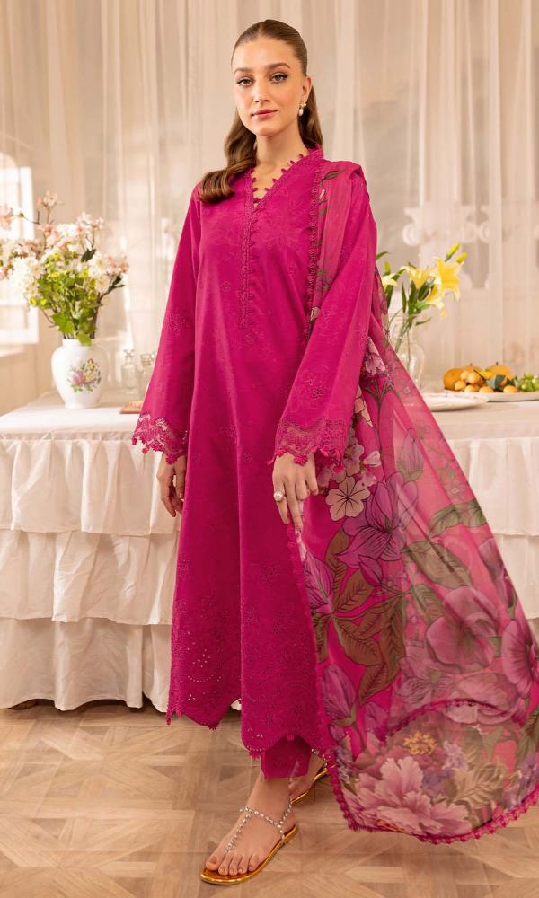 Maria.B 3PC (Unstitched) Embroidered Lawn Suit JZ-99